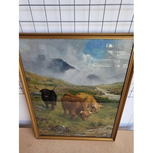 60 - Charles William Middleton (1878-1952)Depicting Cattle in a Highland Scene Measures 64cm Tall by 49cm... 