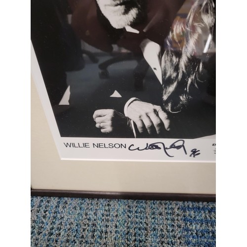 62 - Willie Nelson Signed Photograph Dated 96 Measures 40cm Tall by 33.5cm Wide