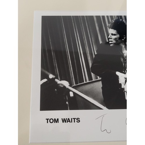 65 - Tom Waits Signed Autographed Picture From Island Records Measures 40cm Long by 34cm Tall