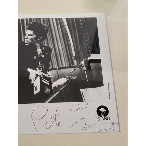 65 - Tom Waits Signed Autographed Picture From Island Records Measures 40cm Long by 34cm Tall