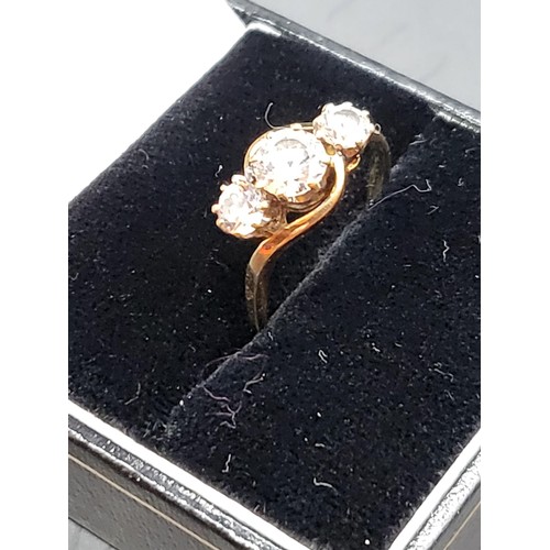 56 - 9ct Gold Cubic Zirconia Fully Hallmarked Ring Size N (Weighs 2.7g)