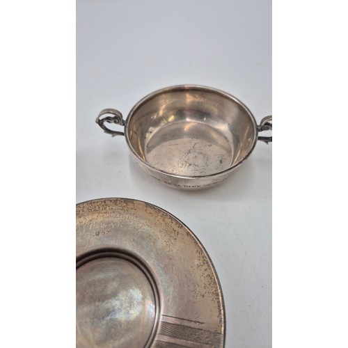 269 - Three Sterling Silver Items to Include Small Bowls & Small Footed Plate Weighs 234g