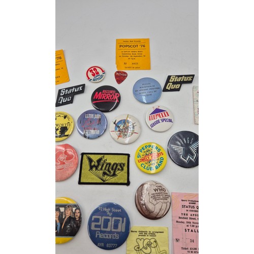 277 - Collection of Ticket Stubs & Badges from Concerts