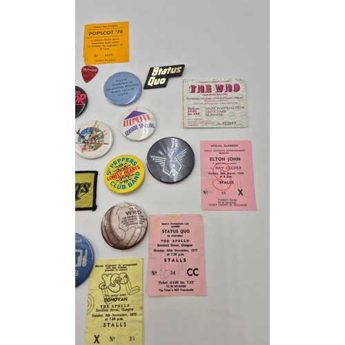 277 - Collection of Ticket Stubs & Badges from Concerts