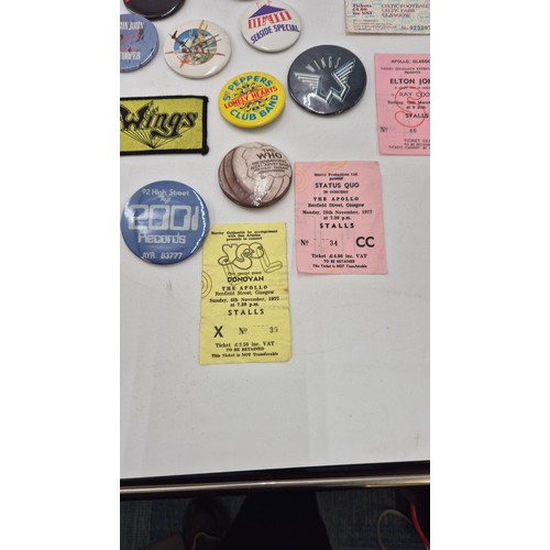 277 - Collection of Ticket Stubs & Badges from Concerts