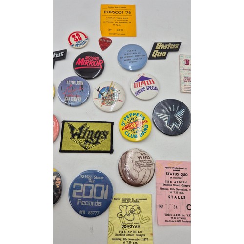 277 - Collection of Ticket Stubs & Badges from Concerts