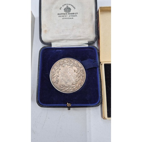 280 - Two Sterling Silver Medals along with Metal Red Cross Medal & Paperwork