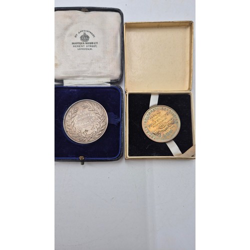 280 - Two Sterling Silver Medals along with Metal Red Cross Medal & Paperwork