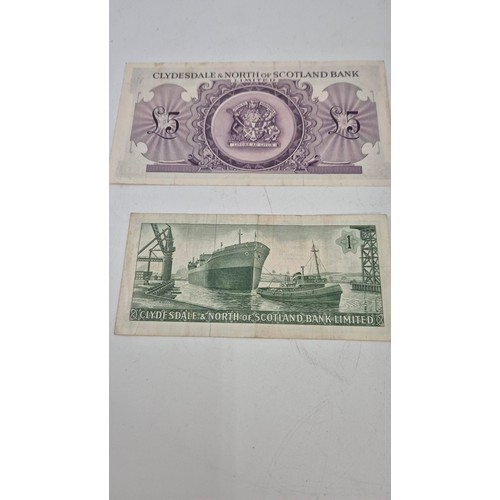 286 - Clydesdale & North of Scotland 1958 £5.00 NoteClydesdale & North of Scotland 1962 £1.00 Note... 