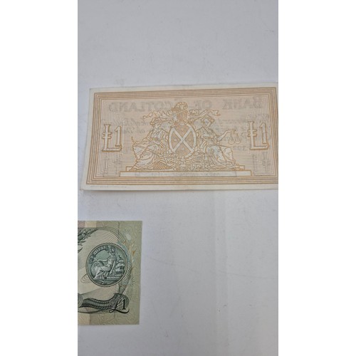 289 - Bank of Scotland 1974 £5.00 NoteBank of Scotland 1950 £1.00 NoteBank of Scotland 1979 £1.00 Note... 