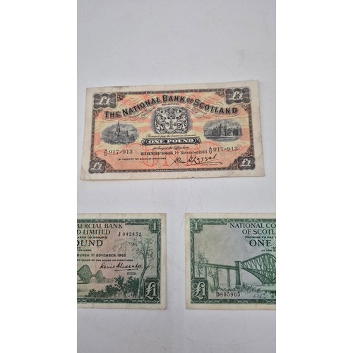 290 - One National Bank 1944 £1.00 NoteTwo National Commercial Bank 161 & 1962 £1.00 Notes