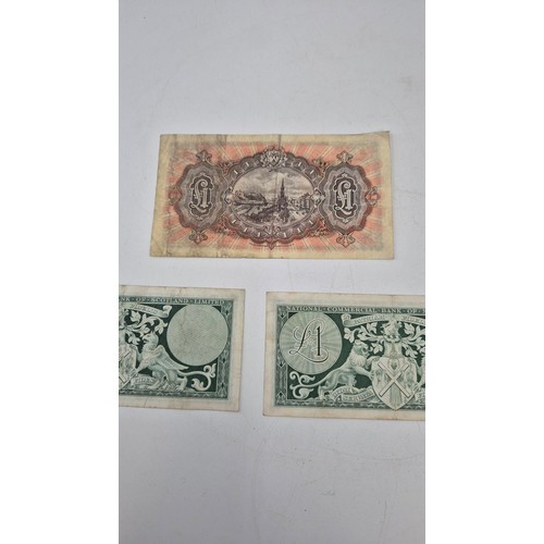 290 - One National Bank 1944 £1.00 NoteTwo National Commercial Bank 161 & 1962 £1.00 Notes