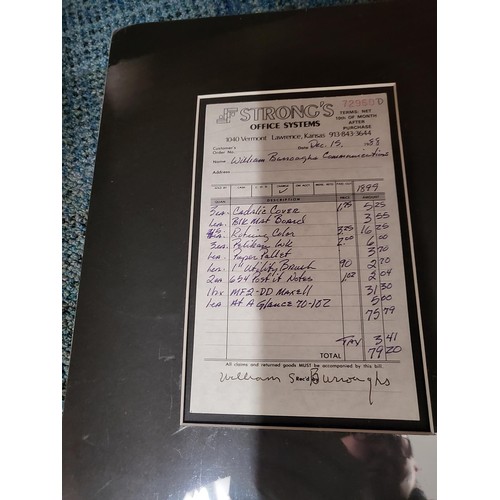 73 - William Seward Burroughs American Writer & Artist Signed Receipt Dated 1988