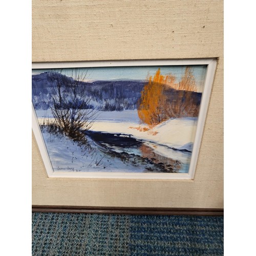 77 - Original Oil Painting by John Joy ( Canadian Artist) Titled Head Lake Haliburton Measures 48cm Long ... 