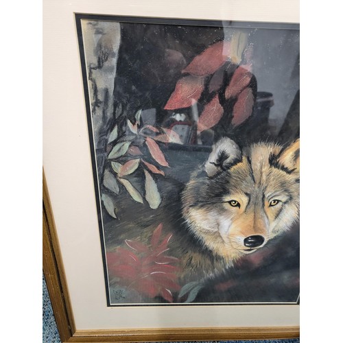 79 - Original Pastel on Paper by Angela Wilson Titled Alpha Male Signed Lower Left Measures 61cm Tall by ... 