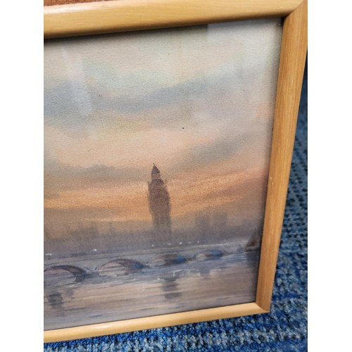 85 - Charles Hannaford Jnr (British, 20th century) Original Watercolour Depicting Westminster Bridge &... 