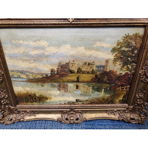 91 - Original Oil Painting by J.M.Dodds Depicting a Castle Measures 59cm Long by 44cm Tall