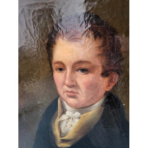 95 - Large Georgian Original Portrait Painting in Heavy Gilt Ornate Frame which Does Have Damage But Stil... 