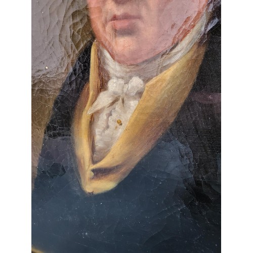 95 - Large Georgian Original Portrait Painting in Heavy Gilt Ornate Frame which Does Have Damage But Stil... 