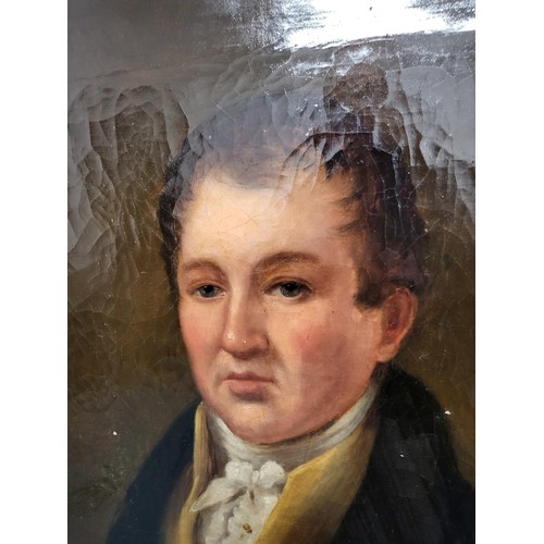 95 - Large Georgian Original Portrait Painting in Heavy Gilt Ornate Frame which Does Have Damage But Stil... 