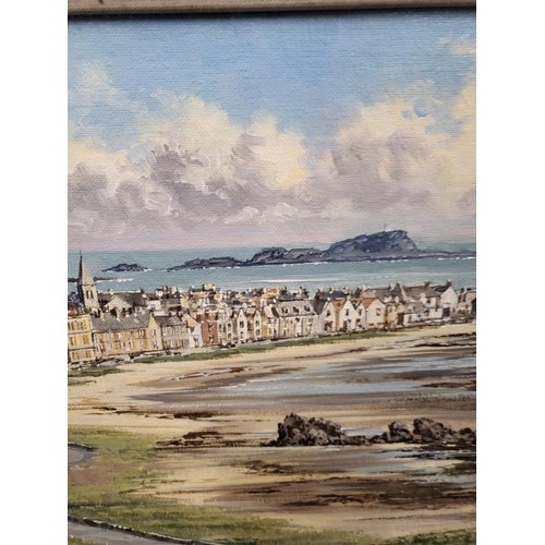 97 - Original Painting Depicting East Beach North Berwick Signed Lower Right Measures 49cm Long by 39cm T... 