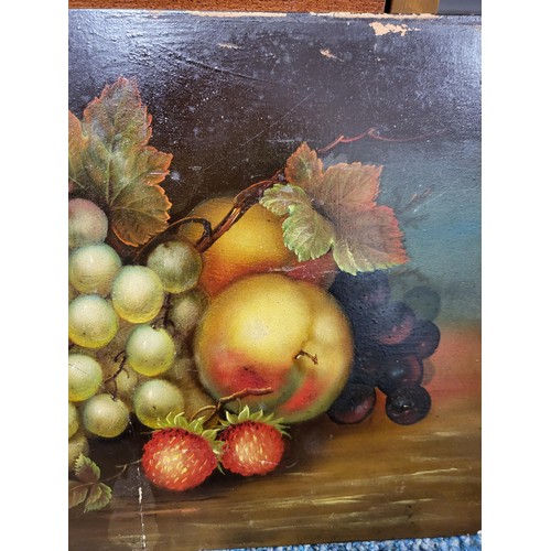 106 - Edwin Steele Original Still Life on Porcelain Depicting Fruit Very Well Painted Unfortunately The Po... 