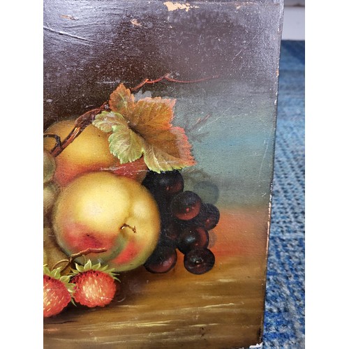 106 - Edwin Steele Original Still Life on Porcelain Depicting Fruit Very Well Painted Unfortunately The Po... 