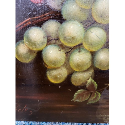 106 - Edwin Steele Original Still Life on Porcelain Depicting Fruit Very Well Painted Unfortunately The Po... 