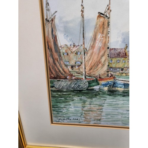 88 - John Hamilton Glass Original Watercolor Depicting Boats Signed Lower Left Measures 64cm Tall by 51cm... 