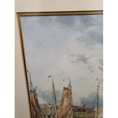 88 - John Hamilton Glass Original Watercolor Depicting Boats Signed Lower Left Measures 64cm Tall by 51cm... 