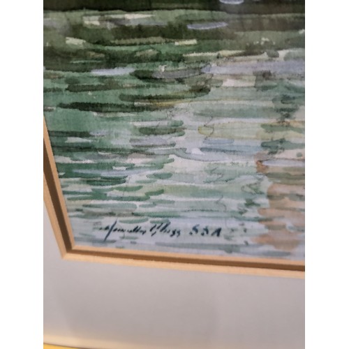 88 - John Hamilton Glass Original Watercolor Depicting Boats Signed Lower Left Measures 64cm Tall by 51cm... 