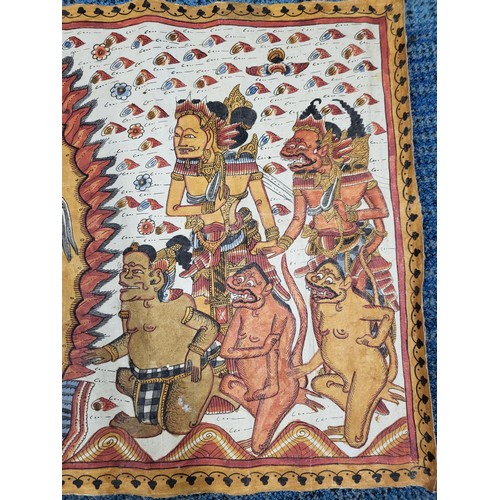 99 - Sandhi Yasa Indian Original Artwork on Material Measures 69cm Long by 41cm Tall