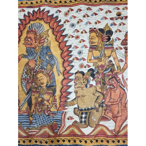 99 - Sandhi Yasa Indian Original Artwork on Material Measures 69cm Long by 41cm Tall