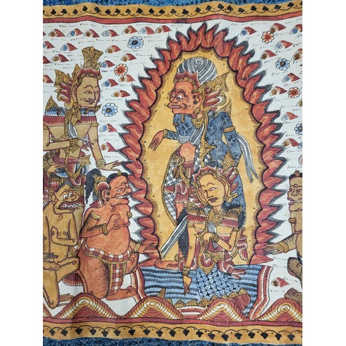 99 - Sandhi Yasa Indian Original Artwork on Material Measures 69cm Long by 41cm Tall