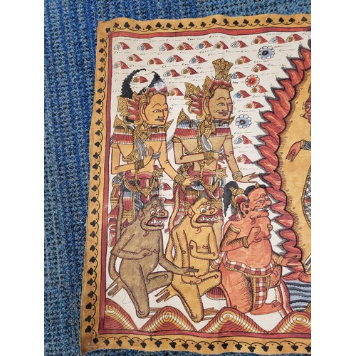 99 - Sandhi Yasa Indian Original Artwork on Material Measures 69cm Long by 41cm Tall