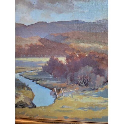 78 - Original Oil Painting by Leonard Kerr Titled Highland Landscape Measures 48cm Wide by 37cm Tall