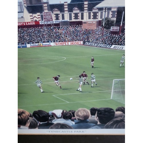 98 - Alan Watson Limited Edition Print Titled Tynecastle Park Depicting Hearts V Celtic Measures 65cm Lon... 