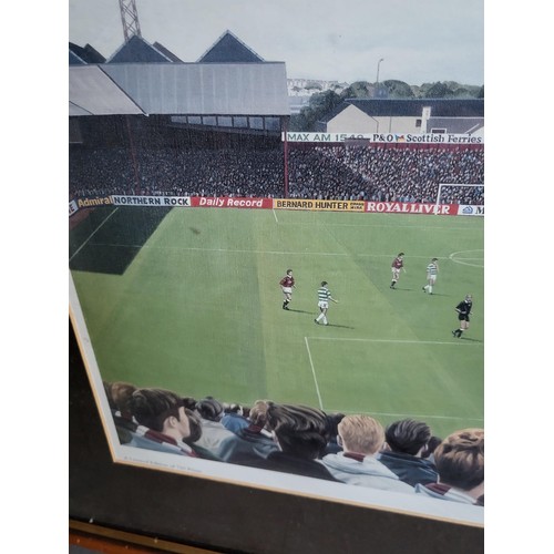 98 - Alan Watson Limited Edition Print Titled Tynecastle Park Depicting Hearts V Celtic Measures 65cm Lon... 