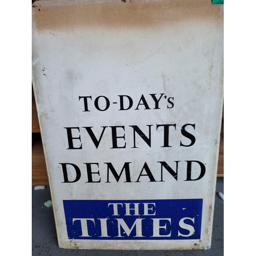 76 - Today's Events Demand The Times Original Shops Board Measures 81cm Tall by 54cm Wide