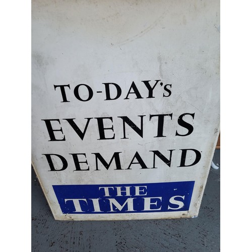 76 - Today's Events Demand The Times Original Shops Board Measures 81cm Tall by 54cm Wide