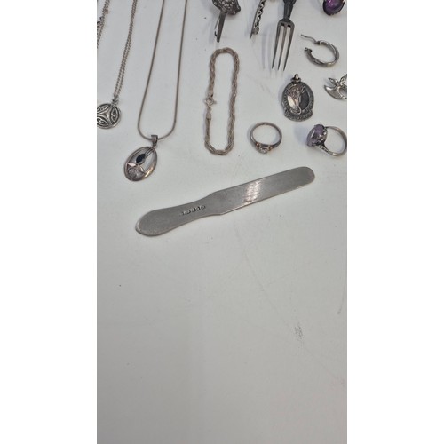 308 - Collection of Sterling Silver Items to Include Jewellery, Fork & Thimble