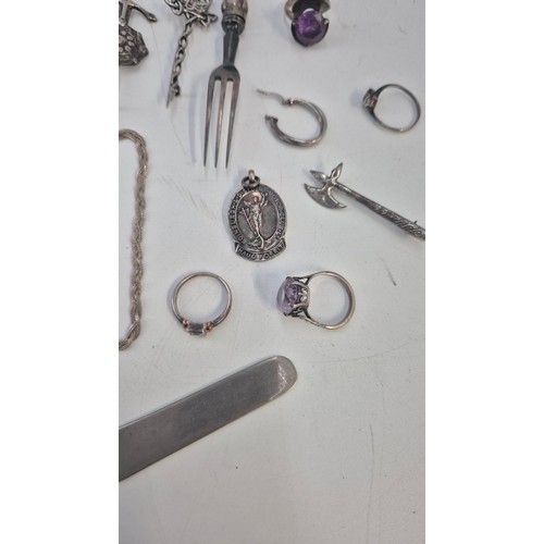 308 - Collection of Sterling Silver Items to Include Jewellery, Fork & Thimble