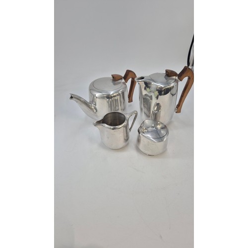 333 - Four Piece Picquot Set Comprising Teapot Coffee Pot Sugar & Cream