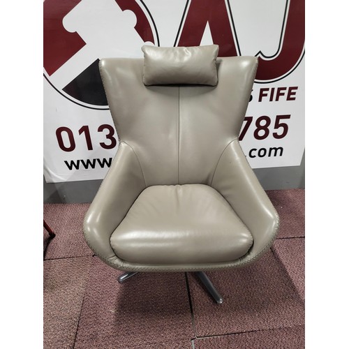 344 - Italian Leather Swivel Chair