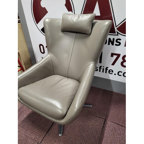 344 - Italian Leather Swivel Chair