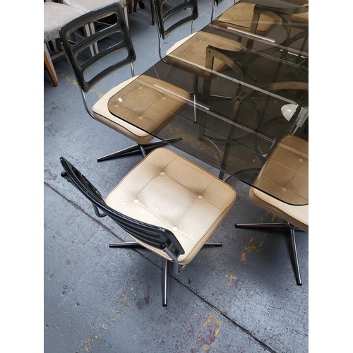 345 - Mid Century Space Age Table & Eight Chairs Table Measures 198cm Long by 91cm Wide