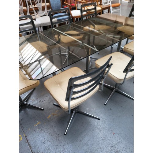 345 - Mid Century Space Age Table & Eight Chairs Table Measures 198cm Long by 91cm Wide