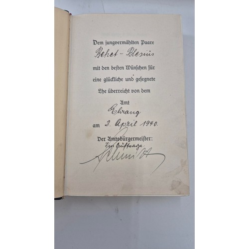 362 - Mein Kampf Wedding Edition 1939 in Slipcase, Presentation Page Signed by The Mayor and Dated 2nd Apr... 