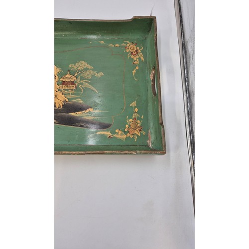 364 - Wooden Oriental Chinoiserie TrayLength 65cm x Width 33cm