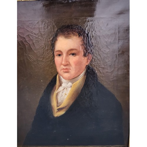 95 - Large Georgian Original Portrait Painting in Heavy Gilt Ornate Frame which Does Have Damage But Stil... 